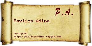 Pavlics Adina névjegykártya